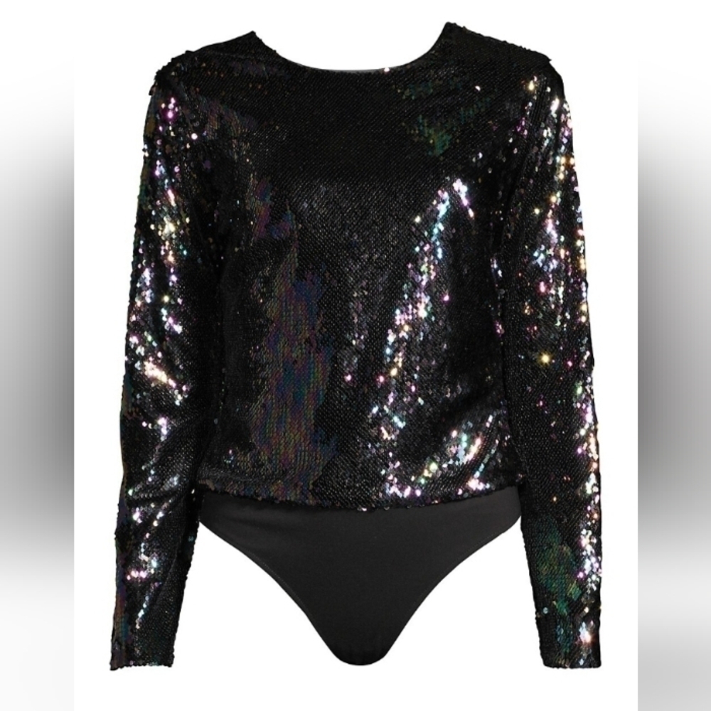 Parker Cher Sequin Bodysuit Petrol